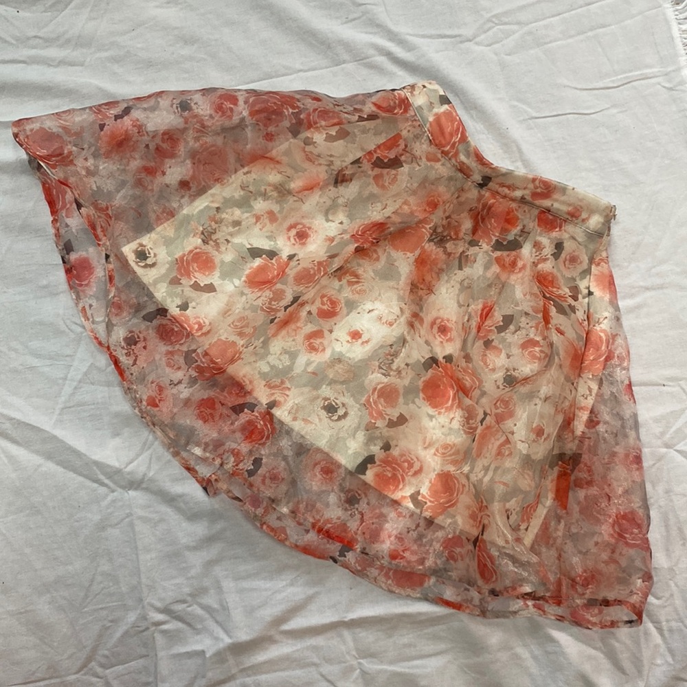 Beautiful sheer floral skirt | mini skirt | summer skirt
